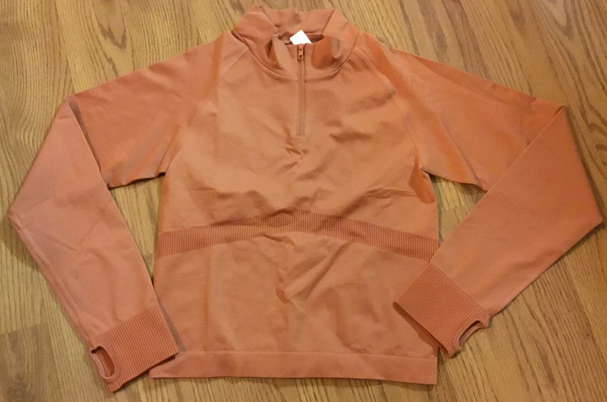 NWT Victorias Secret Pink Seamless Cropped Quarter Zip Workout Top