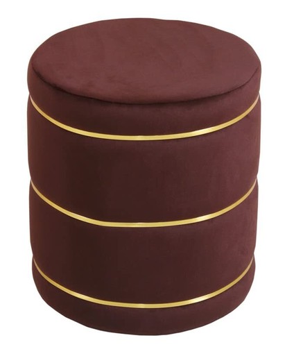 Wooden Velvet Pouffes Ottoman Sitting Stool for Living Room Footrest Home Decor - Picture 2 of 7