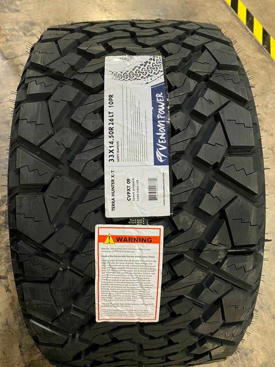 1 NEW 33X14.50R26 E Venom Terra Hunter XT 33 14.50 26 All Terrain
