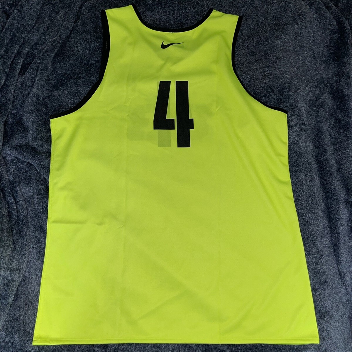 Nike Mens FIBA 3x3 Reversible Basketball Jersey Neon Yellow White