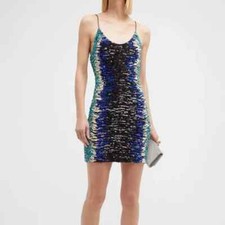 --New $995 Alice + Olivia Nelle Sequin Embellishments Mini Dress Size 14