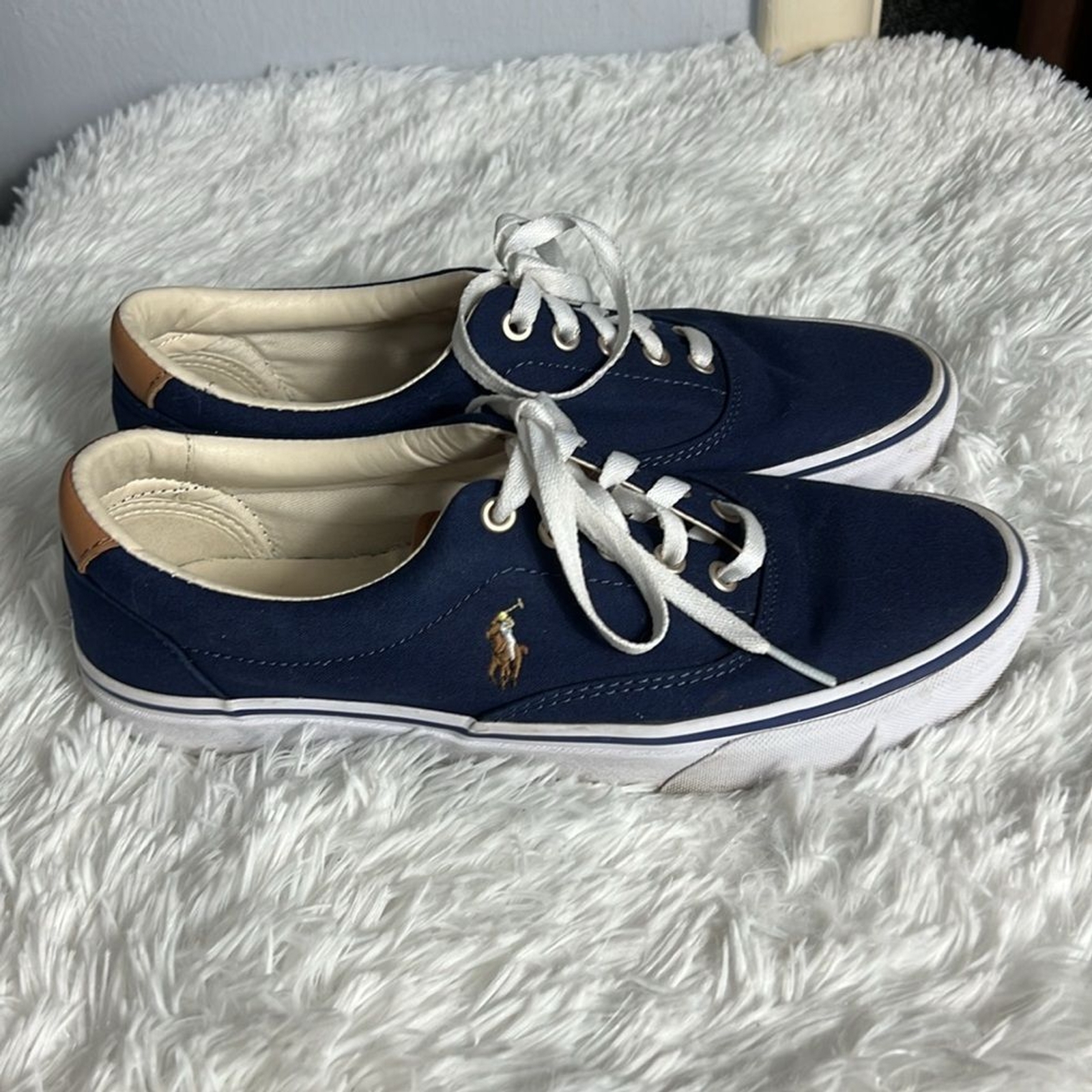 Sneakers Polo di Ralph Lauren Keaton pony blu navy stringate tela 9