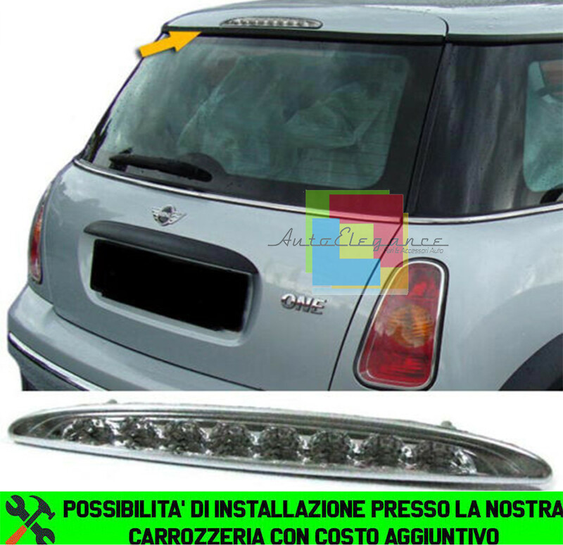 TERZO STOP POSTERIORE MINI ONE R50 R53 2001-2006 TUNING CROMATO LED .-
