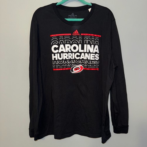 EUC Adidas Amplifier Tee NHL Carolina Hurricanes schwarz Langarmshirt 2XL XXL - Bild 1 von 5