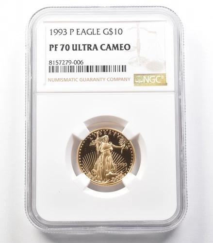 1993-P $10 American Gold Eagle 1/4 Oz Gold PF70 UCAM NGC *3666