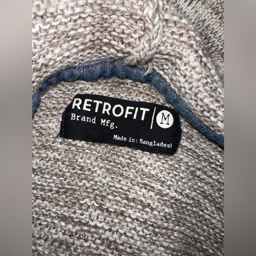 Retrofit Maglione Uomo Maglia Marled Felpa con Cappuccio Taglia M - Foto 4 di 9
