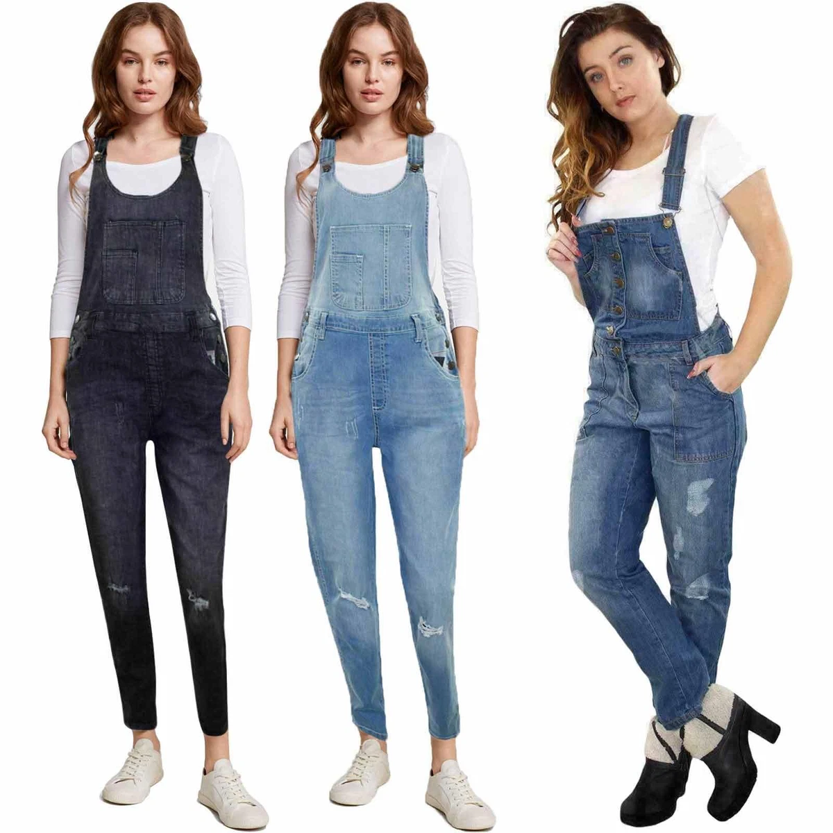 Womens stretch store dungarees