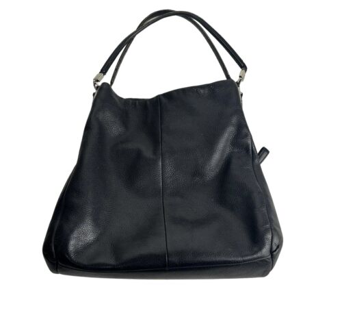 coach Madison black pebbled Hobo Satchel 24621 shoulder bag Purse - Picture 1 of 24