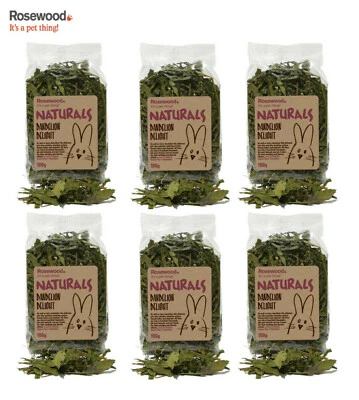 6 PACK ROSEWOOD NATURALS DANDELION DELIGHT SMALL ANIMAL NIBBLE FOOD TREAT 100G