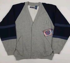 Vintage 90s Cherokee Sport Cardigan Sweatshirt Deadstock NWT New Vtg USA Grey
