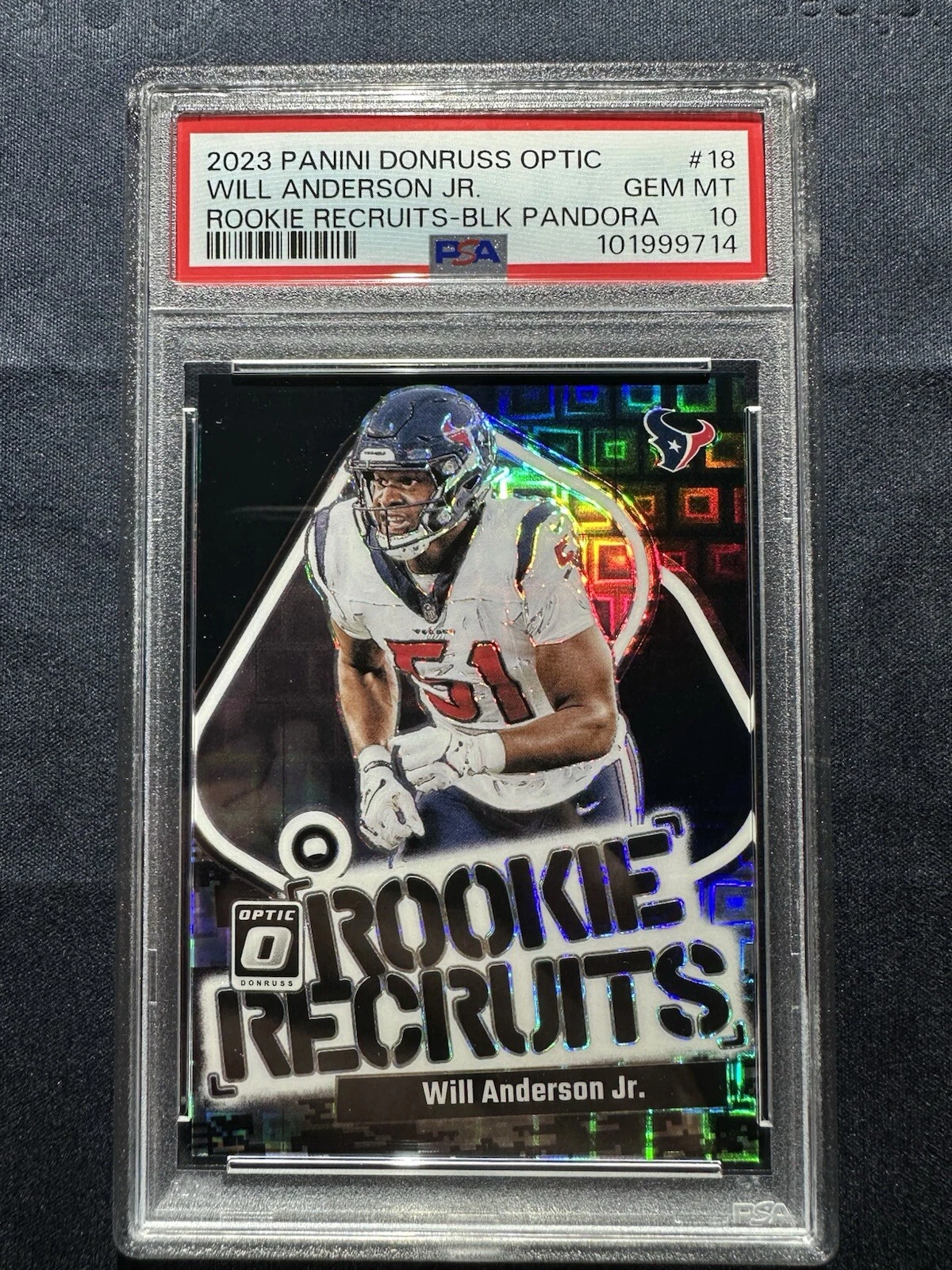 Will Anderson Panini Donruss Optic Rookie Recruits #18 Black Pandora