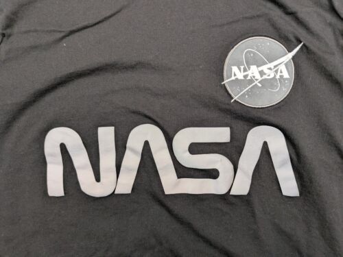 Alpha Industries NASA Herren T-Shirt schwarz Baumwolle Herren Größe L reflektierend - Bild 2 von 8