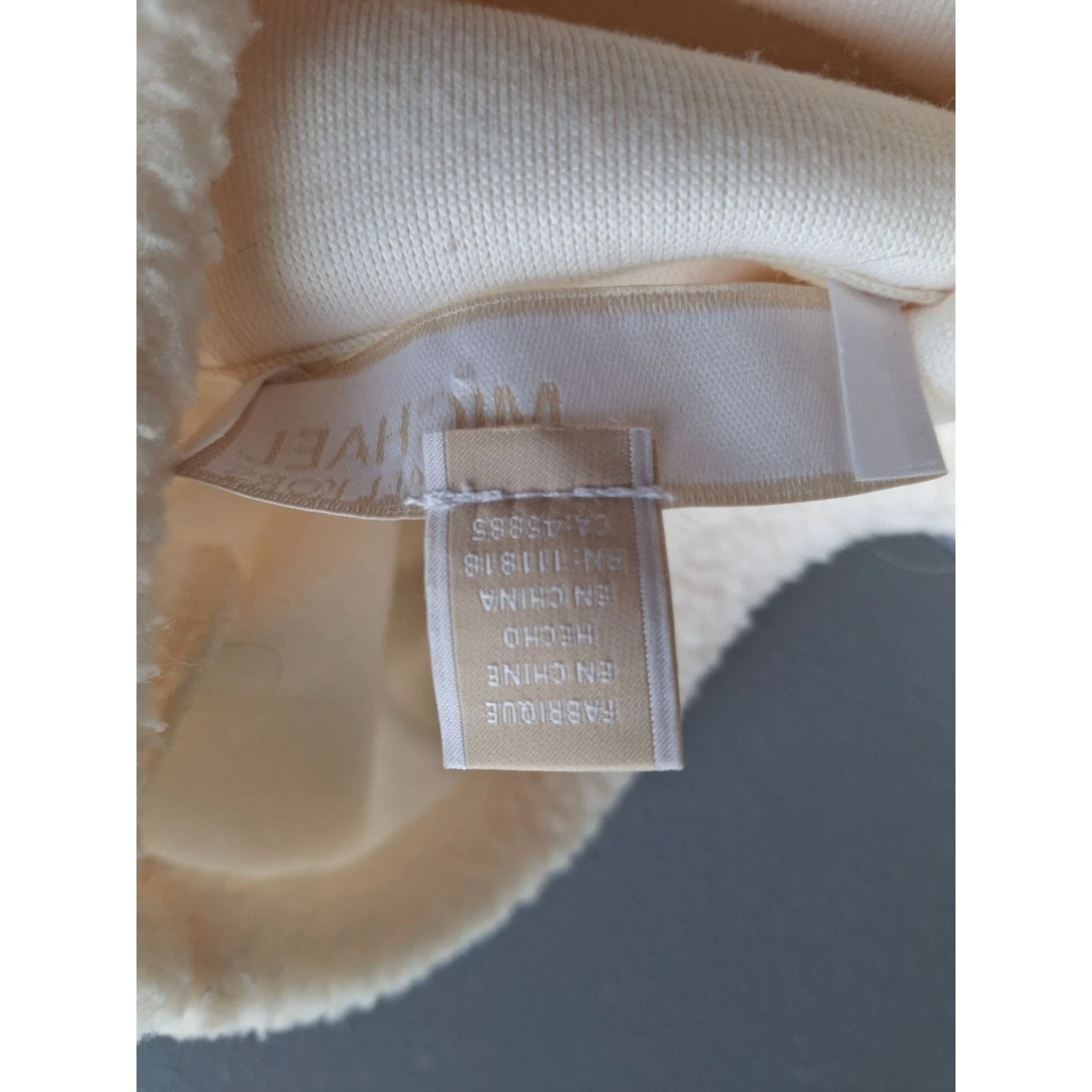 OFF WHITE Michael Kors Sherpa Felpa Felpa Maglione Donna Grande Crema Tasca Canguro