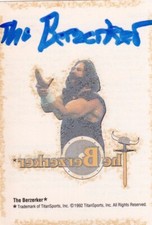 The Berzerker Signed WWF 1992 Trading Card Tattoo Pro Wrestling John Nord