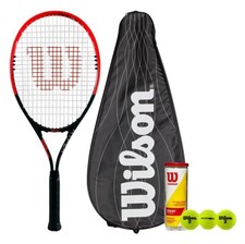 Wilson Hyper Power Tennis Racket, Performance Padded Cover & 3 Tennis Balls