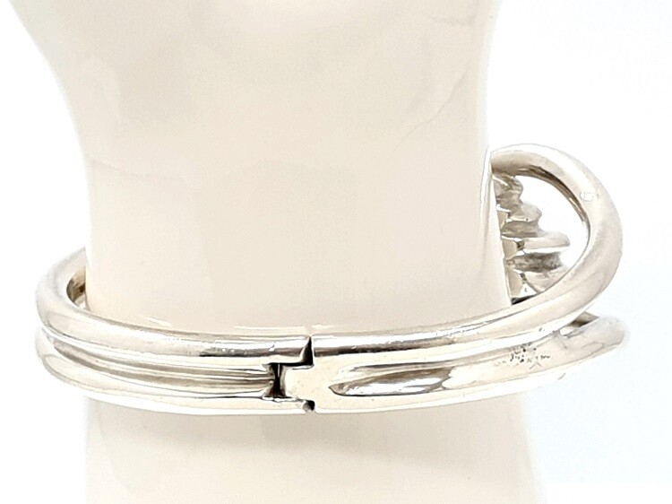 SR Wine Solid Sterling Silver 925 Hinged Bangle H… - image 8