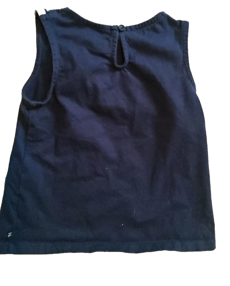 Camiseta sin mangas azul Nautica tema marinero niñas borde blanco volantes 4 Foto 3 de 4