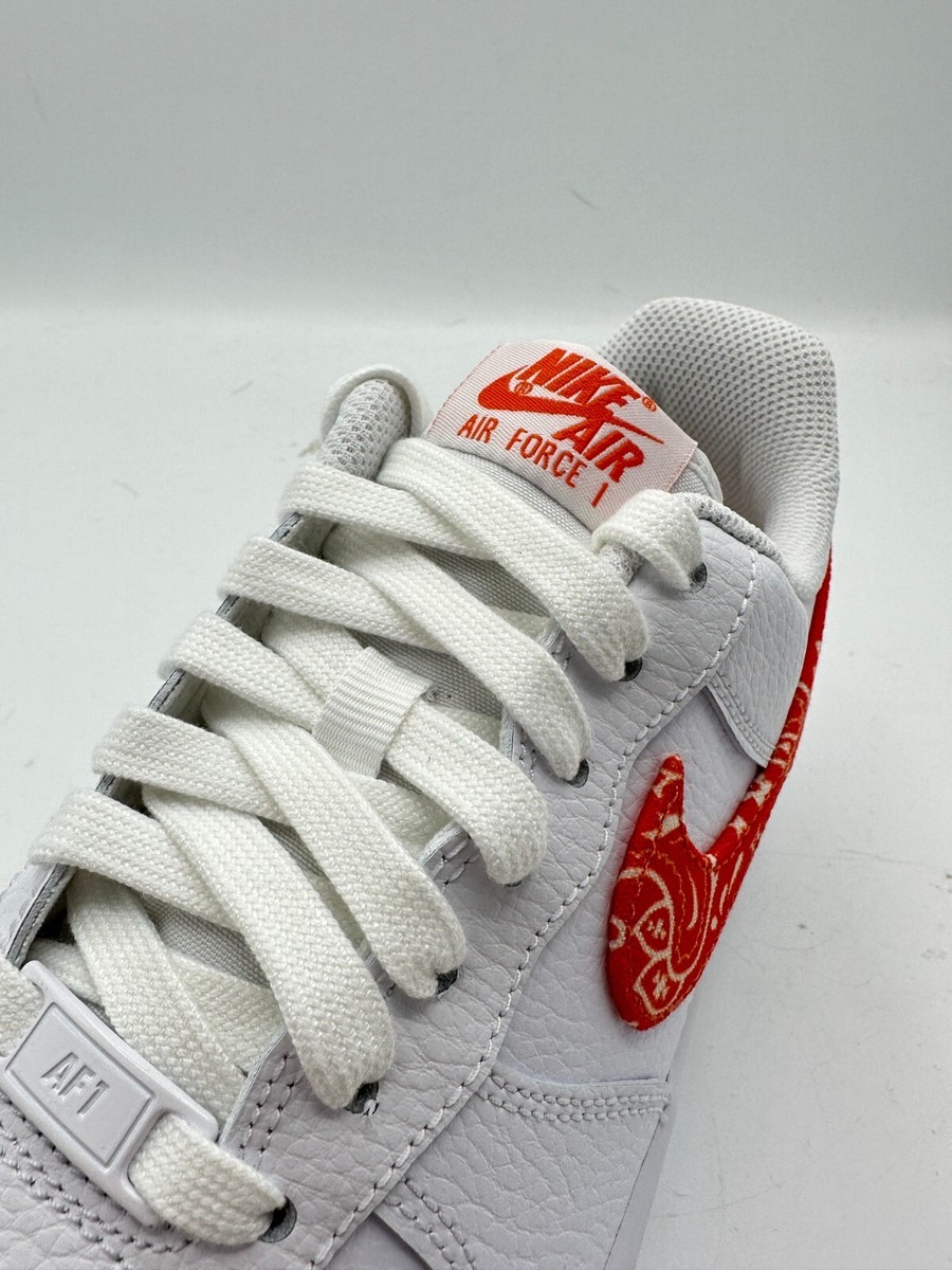 Size 7.5 W / 6 M - Nike Air Force 1 Low '07 Orange Bandana