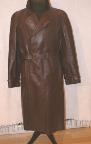 1940`s Strong Horsehide Coat Dark Brown Leather O… - image 1