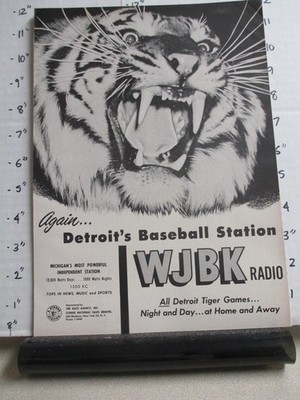 magazine ad 1957 WJBK TV radio station Detroit Tigers baseball Katz Agency
