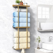 Liuoud Towel Rack for Bathroom, Wall Mounted Vertical Rolled Towel Storage Or...