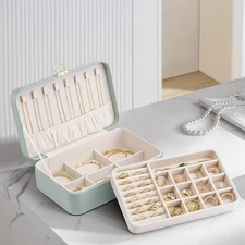 Vlando 2 Layer Jewelry Box,Jewelry Organizer Storage Lockable Earring Rings