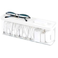 Charger Cable Cord Storage Organizer Box - Easy Storage Without Cable Ties