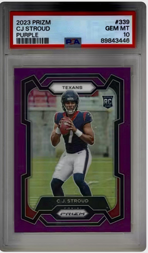 2023 Panini Prizm CJ Stroud Purple Prizm RC Rookie #339 /125 PSA 10 Houston