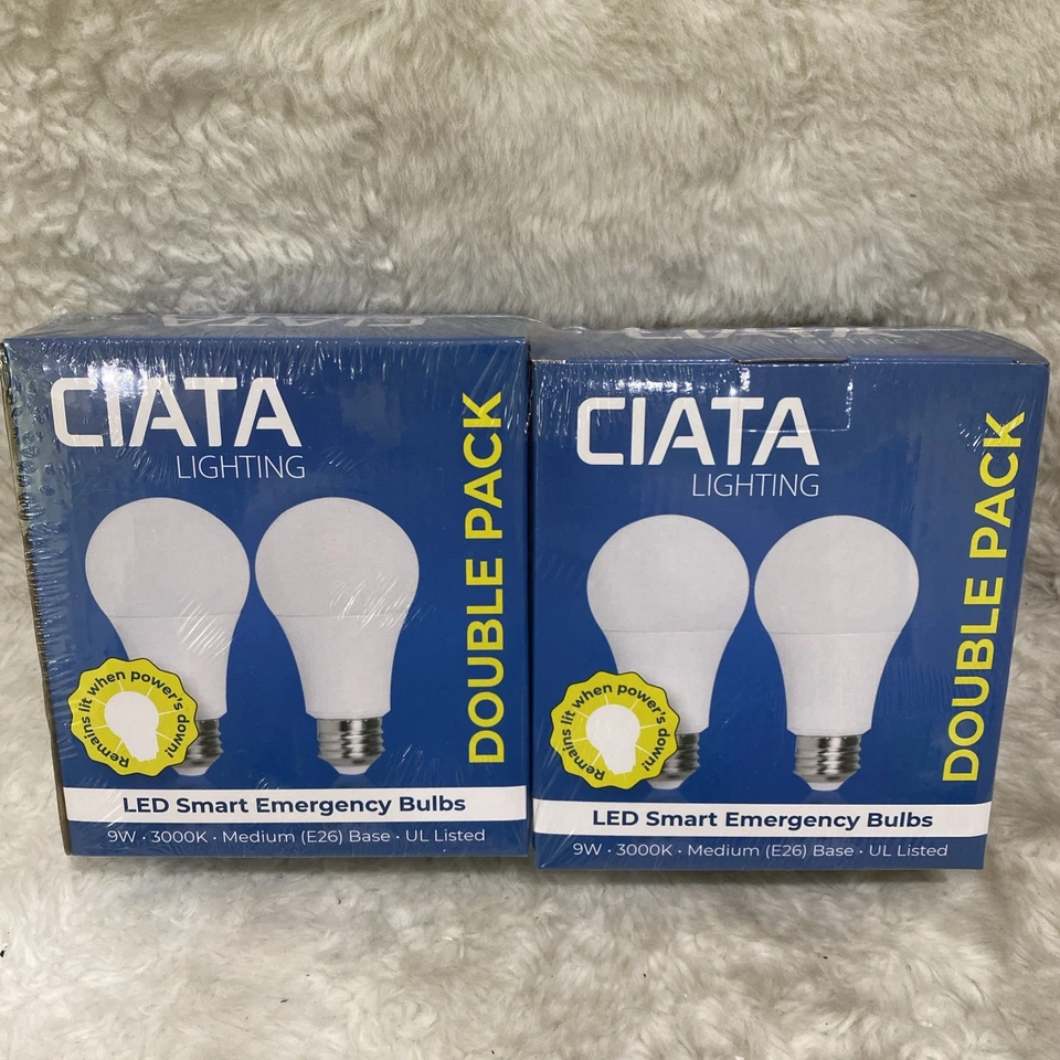 2×Double Pack Ciata Rechargeable Emergency Light Bulb - Image 2 of 4