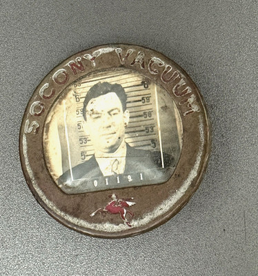 Vintage 1930's SOCONY VACUUM Oil Company Photo I.D. Employee Badge PEGASUS