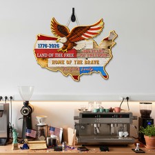 Personalized Patriotic 4th of July Wall Sign with Rope