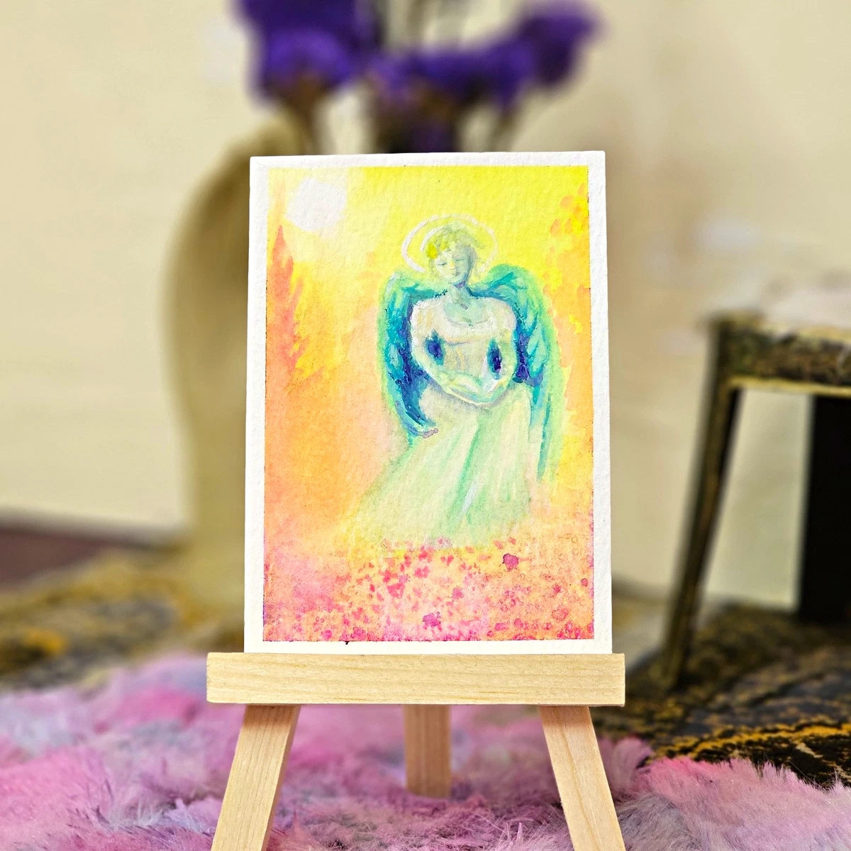 水彩画天使艺术绘画| eBay