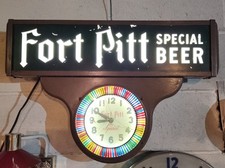 Rare Fort Pitt Beer Sign Neon Spinner Clock Ohio Advertising READ
