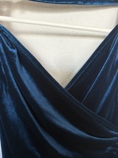 NWT Cider Asymmetrical Blue Dress Size Small Ruched Slinky Stunning