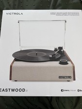Victrola Eastwood II Record Player Bluetooth Beige Black Compact VinylStream