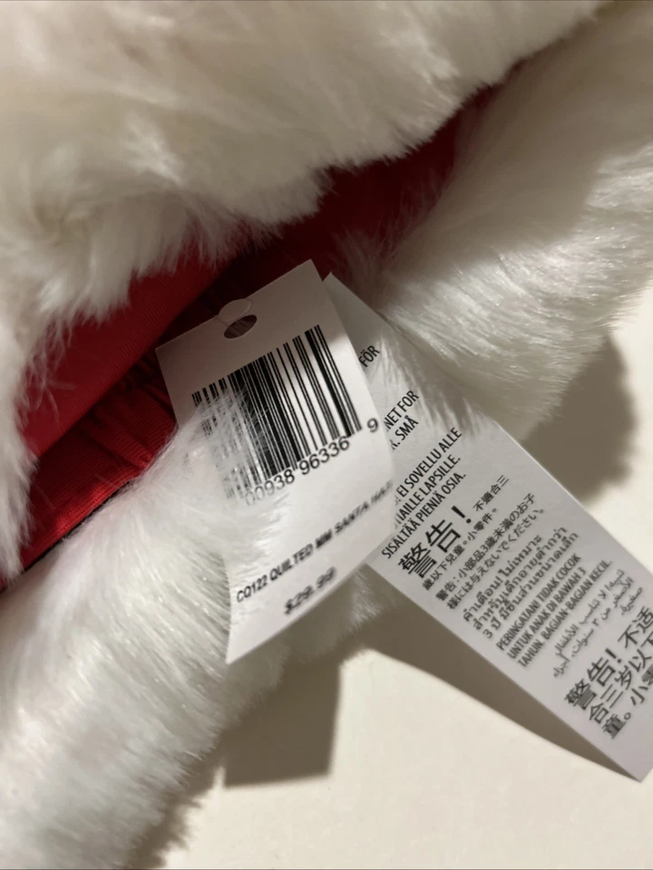 Disney Parks Mickey Mouse Ears Quilted Santa Hat Christmas Holiday OS NEW - Image 2 of 4