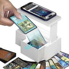 GIBOPOB MTG Card Scanner Stand for ManaBox, Adjustable Phone Holder, M, White