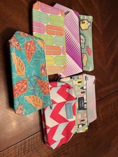 Lot Of 7 Clinique Make Up Bags Travel/ Cosmetics Zipper Colorful