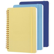 3 PCS Small Spiral Notebook 5x7, Notebooks for Note Taking, Blue Color Scheme...