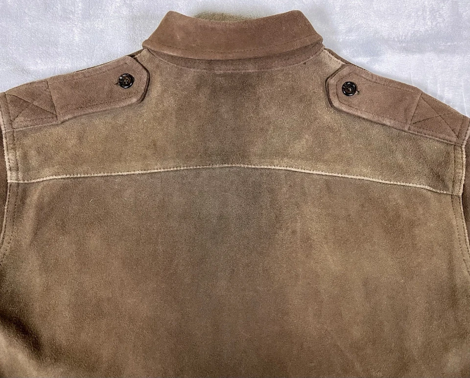 Ralph Lauren Polo Sportswoman M Suede Shirt Quiet Luxury Old Money VTG Western - Image 3 of 4