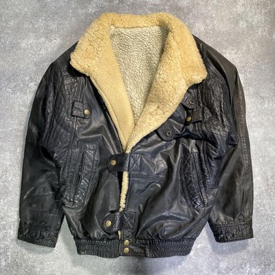ジャケット・アウター (vintage)90s boa leather design jacket vintage)90s boa leather design jacket