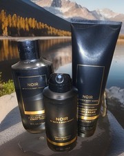 SET Bath  Body Works NOIR for Men Body Cream 8oz  Shower Gel 10 oz  Spray