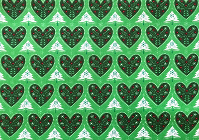 Fabri-Quilt Baumwollstoff Seasons Greetings Scandi Christmas Weihnachten Herz 1m