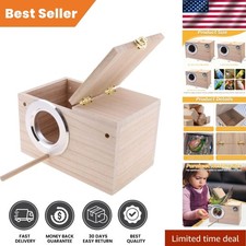 Elegant Parakeet Nesting Box of Natural Pine for Safe Breeding - M:7.9x4.7x4.7