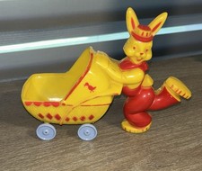 Rosen Rosbro Easter Bunny Vintage Pushing Cart Candy Container