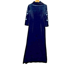 Papell Boutique Evening Maxi Dress Womens 12 Black Velvet Cloak Goth Wizard