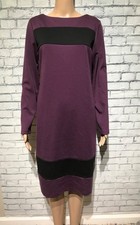 Hal Rubenstein, M, Purple/Black Long Sleeve Dress, Zip/Lining, Office Workwear