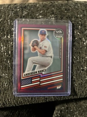 Usa, Baseball Stars And Stripes Anderson Nance Purple Refractor Out Of 199