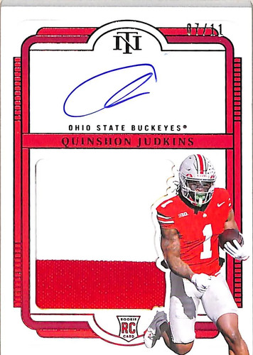 Quinshon Judkins #11 2025 Panini National Treasures Collegiate Rookie Signature card