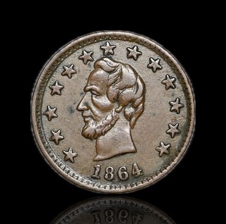 Civil War Token Patriotic. Abraham Lincoln 1864 "OK"